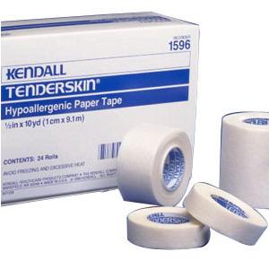 Kendall Tenderskin® Hypoallergenic Paper Tape – 1/2" x 10 yds, Latex-Free, Gentle Adhesive