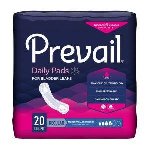 Prevail® Bladder Control Moderate Pad White, Latex Free 9-1/4"